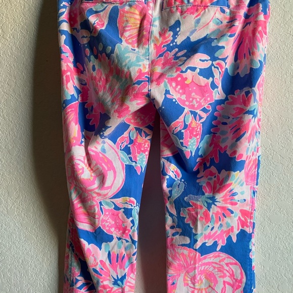 Lilly Pulitzer Sadie Bennet Blue Day Dreamin Crop Chino Stretch Tropical Pants00 - Picture 12 of 13